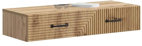 vidaXL Wandmontierter Beistelltisch Artisan-Eiche 87,5 x 34,5 x 17 cm, Moderner, rechteckiger Wandorganizer, praktisches Stauraumwunder, Elegantes Regal, minimalistisches Design