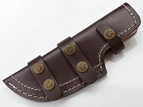 Whole Earth Supply Dunkelbraun dickes Leder Tracker Etui Klinge Messer Rohlinge Messer Etui Groß Groß Groß Groß