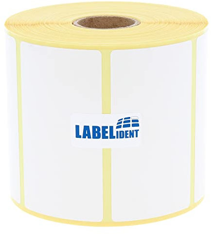 Thermotransfer-Etiketten auf Rolle weiß - 75 x 40 mm - Papier, selbstklebend - 1.000 Haftetiketten auf 1 Rolle/n, 25 mm Kern, Blanko Rollenetiketten