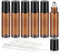 ZEJIA 10ml Roller Bottles 6Pack Amber Thick Glass Essential Oil Roller Bottles Stainless Steel Roller Ball with 2 Droppers