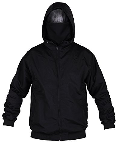 LOCO Ultras Hooligan Ninja Riot Zipperjacke mit eingearbeiteter Sturmhaube L8 (M)