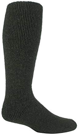 HEAT HOLDERS - Mens Extra Long Thick Heavy Winter Warm 2.7 TOG Knee High Thermal Wool Rich Socks (6-11 uk, Green (XL.Wool))