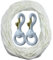 Flaggenmast Seil-Set – 15 m x 0,6 cm Fahnenmast Halyard Seil + 2 Stück 7,6 cm Deluxe weiß gummierte Messing drehbare Karabinerhaken