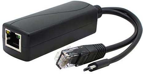 ANVISION Gigabit PoE Splitter, Adaptateur Ethernet USB Micro 48V à 5V 2,4 A, Fonctionne avec Raspberry Pi 3B +, caméra IP et Plus
