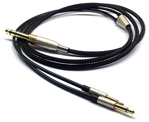 Cavo audio di ricambio compatibile con cuffie Denon AH-D600, AH-D7200, AH-D7100, AH-D9200, AH-D5200, Meze 99 Classics, Focal Elear, colore nero, 1,2 m