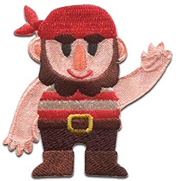 Catch the Patch Pirat Crew Skull Beach - (Größe: 5,2 x 6 cm) – Aufbügler & Applikationen in verschiedenen Größen – Ideal für Kleidung, Schulranzen, Jeans & Rucksäcke