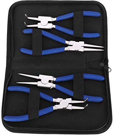 Juego de Alicates circlip para anillos de retención - Para arandelas circlip - punta de niquelada - Alicates seeger con bolsa de almacenamiento