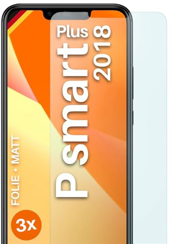 moex FlexProtect matte Schutzfolie für Huawei P smart Plus Displayschutz Folie matt gegen Reflexionen, Anti Reflex Handyfolie mit Sonnenschutz, Kompatibel mit jeder Handyhülle, 3 Stück