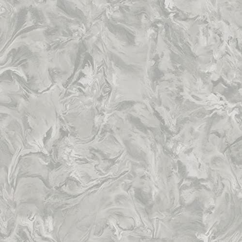 Lusso Liquid Glitter Marble Vinyl Wallpaper Silver/Grey/Silver Metallic - Belgravia 303