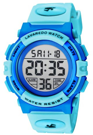 BEN NEVIS Digital Uhren für Kinder Jungen - 50 M Wasserdicht Sports Outdoor Digitaluhr Kinder Silikon Armbanduhr mit Wecker/Stoppuhr/LED-Licht/Stoßfest/Datum,Elektronische Kinderuhren Blau