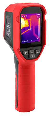 Fyearfly Wärmebildkamera, Infrarot (IR) Temperaturkamera mit 2600mAh Akku + LED-Taschenlampe + Summer, -20 °C bis 400 °C (-4 °F bis 752 °F), Rot, Unisex