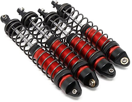 4 Stück RC Stoßdämpfer für Arrma 1/10 Arrma 1/10 Big Rock Typhon 3S Mega 550 BLX, RC Ersatzteile Kit (Rot)