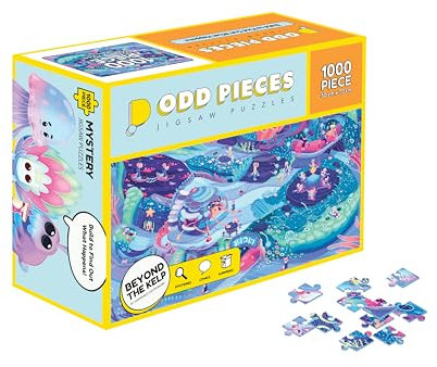 Odd Pieces Jigsaw Puzzles 1000 Pieces - Magic Mystery Story Secret Ending Puzzle - Perfect Game Night for Adults & Kids - Ocean Theme Challenging (Beyond The Kelp)