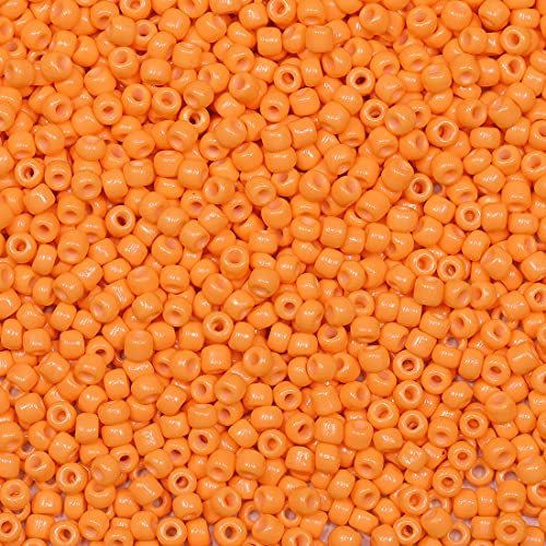 Bala&Fillic Tangerine Color 3mm Seed Beads About 3600pcs/100Grams in Bag, 8/0 Glass Craft Beads for Making Bracelet Necklace Earring(Tangerine)
