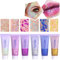 Beliky Girl 6 Stück Körper Glitter Gel Satz,Gesicht Körper Gel Pailletten Schimmernder Flüssig-Lidschatten,Meerjungfrau Pailletten Flüssig Holographisch Chunky Glitter für Gesicht Haare Nägel Satz