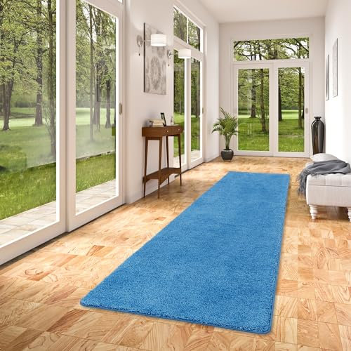 Snapstyle Hochflor Langflor Shaggy Läufer Teppich Palace Blau in 9 Größen