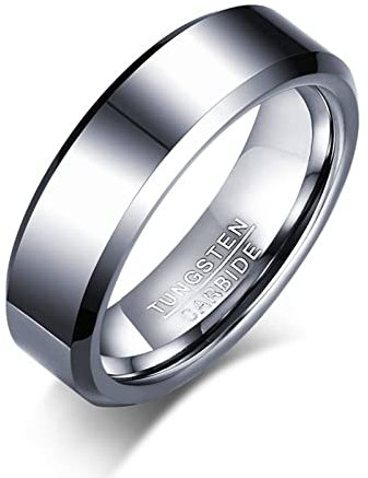 Musihy Ring Wolfram, Silberring Herren 67 (21.3) Damenringe Einfacher Ring Schmuck Ring
