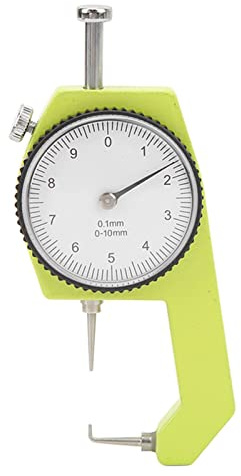 Calibro di Spessore del Quadrante 0-10mm Gamma 0.1mm Misuratore di Spessore con Punta Curva Palmare per la Misurazione di Tubi Tondi con Tubo Cavo