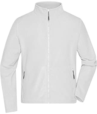 James & Nicholson Herren Microfleece Jacke - Klassisch geschnittene Jacke aus pillingfreiem Microfleece | Farbe: white | Grösse: XL