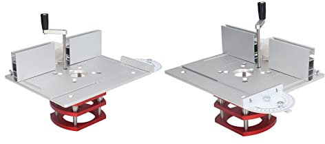Router Lift Kit, Universaltyp Maximal 51 Mm Metallstruktur Holzbearbeitungstischplatte Manueller Betrieb Zum Schlitzen Trimmen Anfasen (Silber)