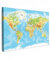 MuchoWow© Leinwand Bilder 90x60 cm Wanddeko Wohnzimmer Aesthetic Room Decor Deko Zimmer Wandbilder Modern Fotogeschenke Weltkarte - Landkarte Welt - Blau - Erde - Lehrreich
