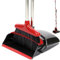 Taylor & Brown Long Handled Dustpan and Brush, Broom and Dustpan Set, Household Dust pan Combo with 130cm Handle for Indoor Outdoor Household Cleaning and Sweeping (Black/Red)