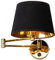 Licht-Erlebnisse Wandlampe mit Schalter Schwenkarm H: 49 cm Gold Schwarz Stoff Metall E27 verstellbar Modern Wandleuchte Schlafzimmer Wohnzimmer AIZA