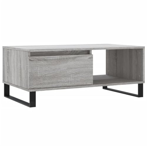 vidaXL Couchtisch, Sofatisch für Wohnzimmer, Wohnzimmertisch mit viel Stauraum, Beistelltisch Kaffeetisch Wohnzimmermöbel, Grau Sonoma Holzwerkstoff