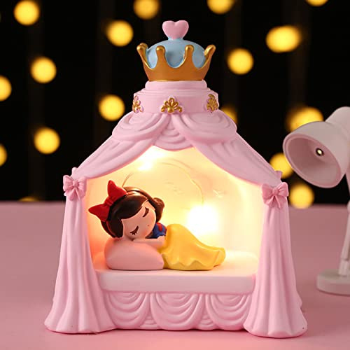 Tuzsocr Nachtlicht für Kinder, niedliche Prinzessinnen-Nachttischlampe, Meerjungfrauen-LED-Nachtlicht, Harz, warme Schreibtischlampe, batteriebetrieben, für Schlafzimmer, Kinderzimmer, Dekoration,