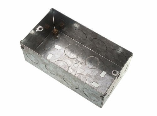 3 scatole da incasso in metallo a 2 moduli, profondità 47 mm