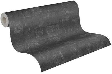 Livingwalls Tapete 396714 mit viereckiger Struktur in Schwarz, Silber - hochwertige Design Tapete mit Metalliceffekt für verschiedene Räume - 10,05m x 0,53m - Made in Germany