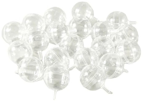 Ruarby Transparente Kunststoff-Schokoladenkugeln, 4 cm, rund, für Valentinstag, Hochzeit, Weihnachten, Party, Blumenstrauß, Geschenkhalter, Pralinen- und Süßigkeiten-Display, 20 Stück