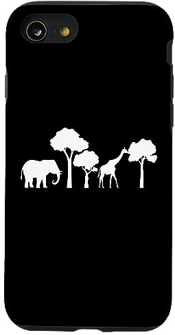 Hülle für iPhone SE (2020) / 7 / 8 Elefant Giraffe Afrika Zoo Safari Elefanten Giraffen