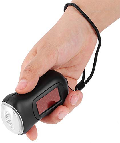 Eujgoov Torcia di Emergenza a Manovella a LED Ad Energia Solare per Campeggio All'aperto, Torcia a Dinamo Ricaricabile per L'illuminazione Domestica 'attrezzatura di Sopravvivenza