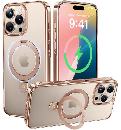 CASEKOO Original Titan Wüstensand für iPhone 16 Pro Max Hülle mit MagSafe-Ständer [Kratzfest & vergilbungssicher] [MIL-STD-810H Militärstandard] Griffige Handyhülle iPhone 16 Pro Max Case - Gold