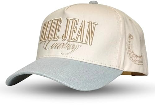 Vintage Western Trucker Cap für Damen und Herren, Ländlich-schicke Kappen für Cowgirls & Cowboys, Camouflage, Denim, bestickte Baumwolle, Snapback, Einheitsgröße