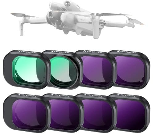 K&F Concept Mini 4 PRO Filtro Kit,UUV Filtro + Filtro Polarizzatore Circolare + ND Filtro ND8 ND16 ND32 ND64 ND128 ND256 per 28 Strati Nano Rivestimento Compatibile con DJI Mini 4 PRO