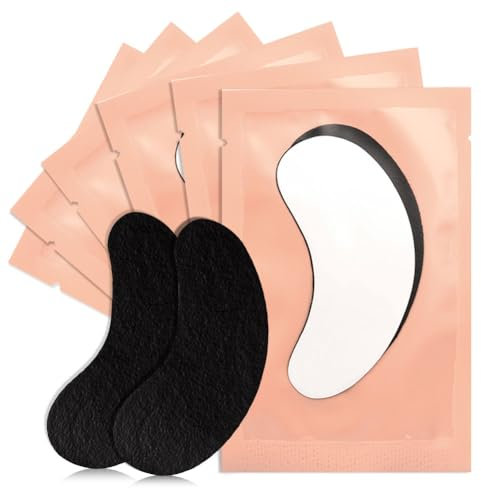 Lunamoon Augenpads für Wimpernverlängerung Wimpern Pads UV Wimpernverlängerung Pad Wimpernlifting Eye Gel Patch for Eyelash Extensions 50Paar (BLACK PINK)