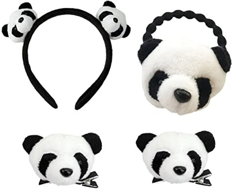 COLLBATH Ensemble De 4 Et -têtes Panda Mignons Pour Filles Et Garçons