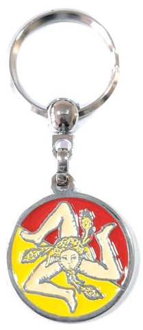 Porte-clés Sicile Trinacria - Souvenir italien K-S1, gris, 10cm