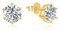 Ohrringe Silber 925, Ohrstecker mit 6 Krallen, rund, 8 mm, Zirkonia, Gold