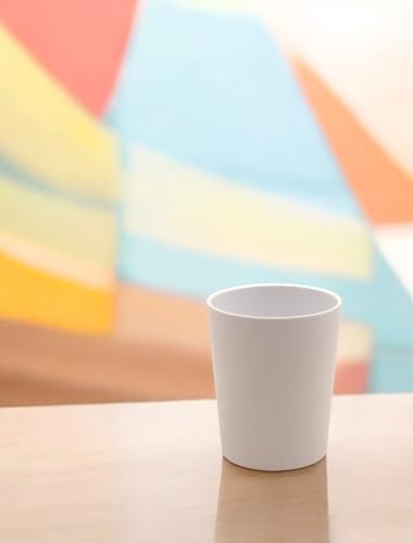 Dekorah 6 Bicchiere Bianco in melamina, Resistente agli urti, leggero, made in Italy Pacco da 6 pezzi