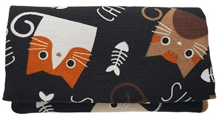 Plan B, Portasigarette Tabacco Trinciato, Yolo 02, 16 x 8,5 cm, 50 gr, con Borsa Interna in Gomma EVA, Gatti su Sfondo Scuro, Donna, Tessuto (Cats)