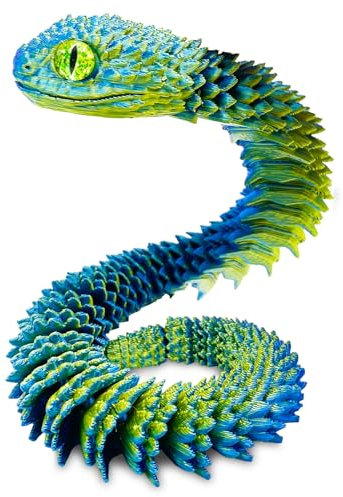 Yeefunjoy 3D Druck Schlange, Realistische Schlange Figuren Beweglicher 3D Gedruckter Schlange Tiere Flexible Schlangen Fidget Toy für Heimbüro Dekoration und Spielzeug Geschenk Erwachsene Kinder