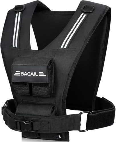 BAGAIL Weighted Vest for Strength Training, Removable Iron Weights, Adjustable Bust Size, Heavy Duty Fitness Vest for Man Woman, Ideal for Gym Workouts, Yoga Training and Aerobic Exercises