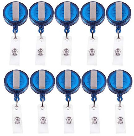 Eighosee 10 Einziehbare Reel ID Abzeichen Lanyard Name Tag SchlüSselkartenhalter GüRtelclip Farbe: Blau Menge: 10 Stk