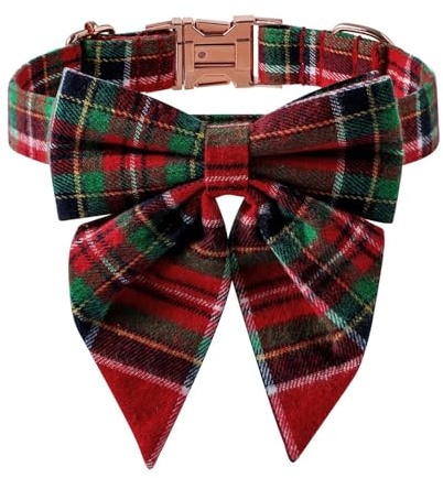 Niedliches Hundehalsband, kariert, für kleine Welpen, verstellbar, stilvoll, bequem, stabil, hochwertiges Material für besondere Anlässe, 32 cm