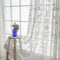 Amidoudou 2er-Set Vorhänge Weiß Transparent Tüllvorhänge Für Wohnzimmer Schlafzimmer Bestickte Tüllvorhänge Im Europäischen Stil (Weiß,220x140 cm)