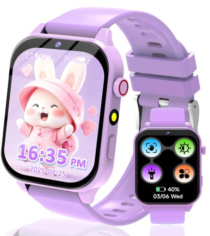 kaacly Kids Smart Watch for Boys Girls - Smart Watch for Kids Fitness Watch | Camera 18 Funny Games Alarm Flashlight Pedometer Sleep Monitoring Gifts for Kids