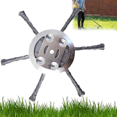 ZANWANXIN Universal Steel Wire Trimmer Head, Steel Wire Wheel Grass Trimmer, Steel Wire Trimmer Head for Weed Eater (1pcs-6 Blades)